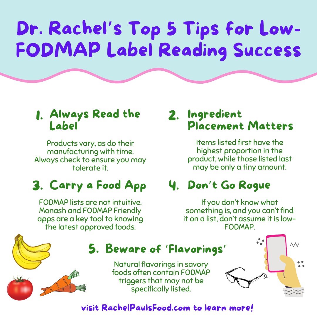 Dr. Rachel's FODMAP label reading and Top 5 Tips; How to Know what you ...
