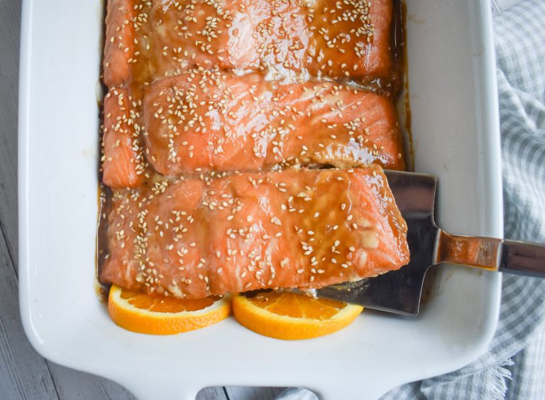 Sweet & Citrusy LowFODMAP Orange Maple Salmon; Glutenfree, Dairyfree