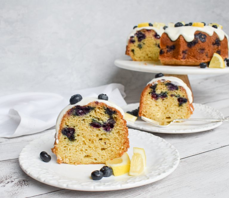 LowFODMAP Lemon Blueberry Buttermilk Bundt Cake with LowFODMAP Lemon