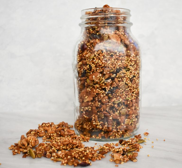 LowFODMAP Oatfree Seeded Granola; Glutenfree, Vegan Dr. Rachel Pauls