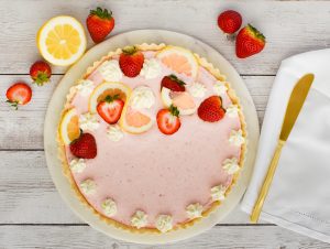 Beautiful Low-FODMAP Pink Lemonade Tart; Gluten-free | Dr. Rachel Pauls