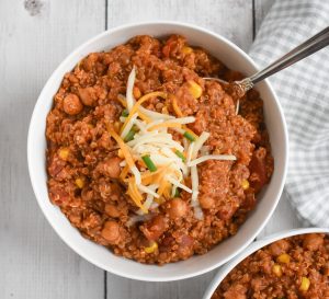 Low-FODMAP Slow-Cooker Vegan 'Meatless' Chili with Quinoa; Gluten-free ...