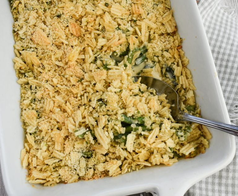Creamy LowFODMAP Green Bean Casserole; Glutenfree, Vegetarian Dr