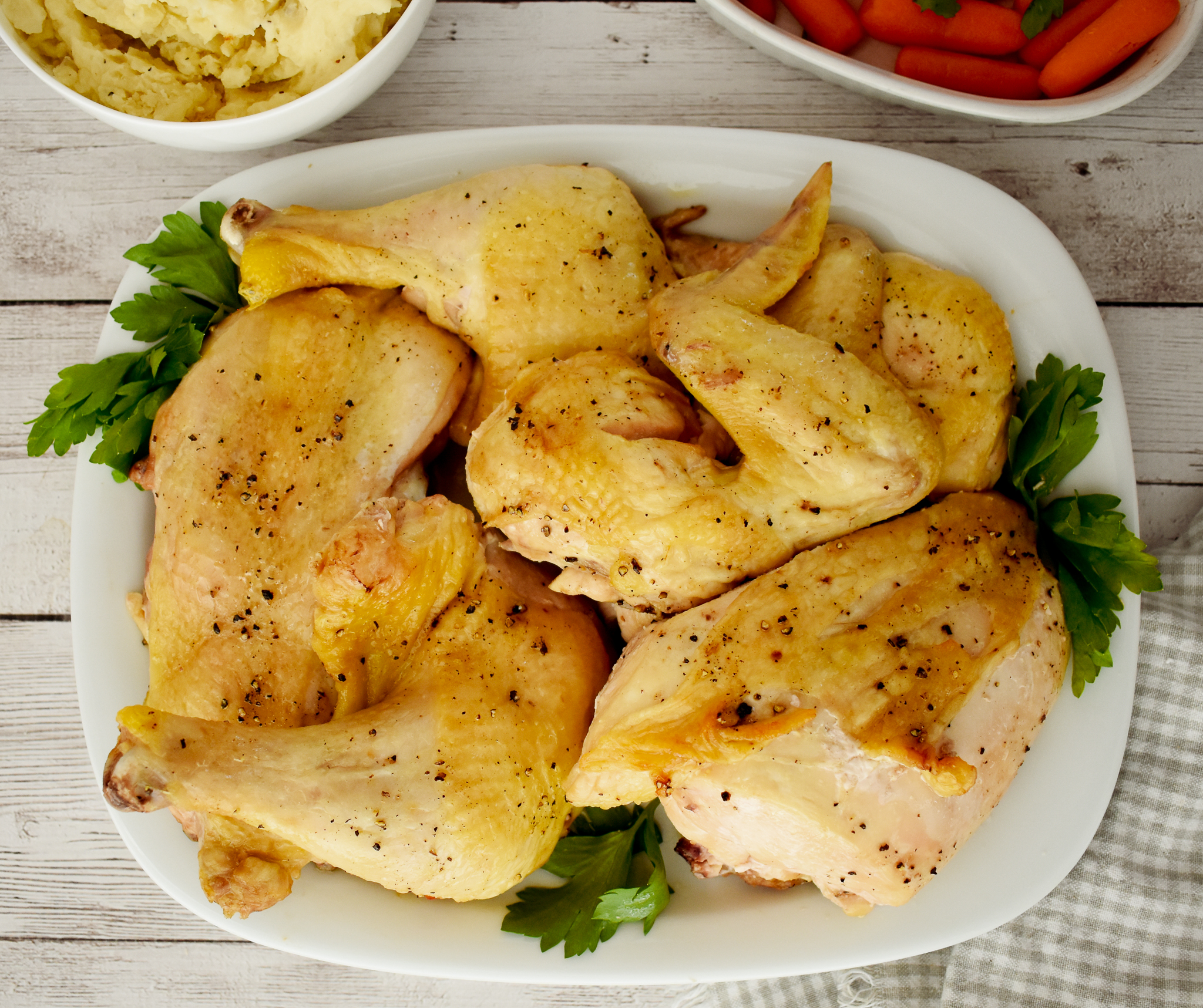 Classic Low-FODMAP 3-Ingredient Roasted Chicken; Gluten-free, Dairy