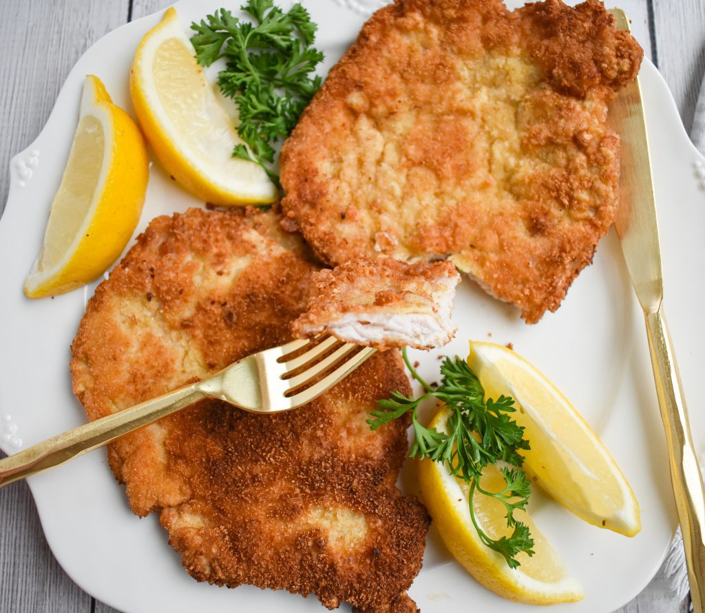 Low-FODMAP Crispy Pork (or Chicken) Schnitzel; Gluten-free, Dairy-free ...