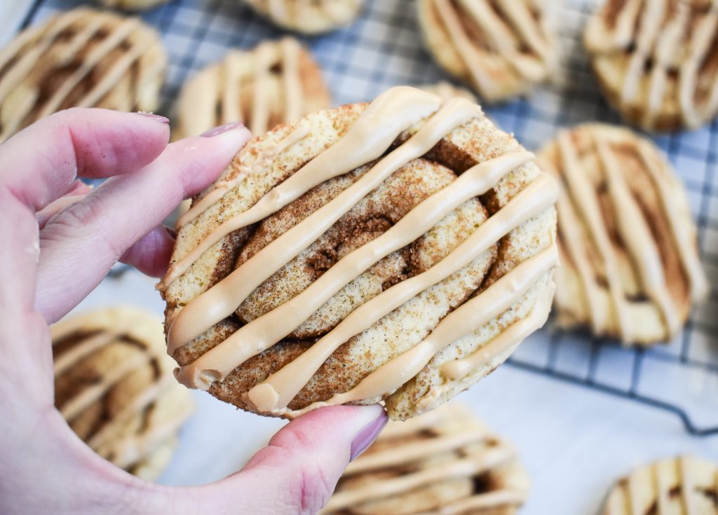 LowFODMAP Cinnamon Roll Cookies with Coffee Cream Cheese Glaze; Glutenfree Dr. Rachel Pauls