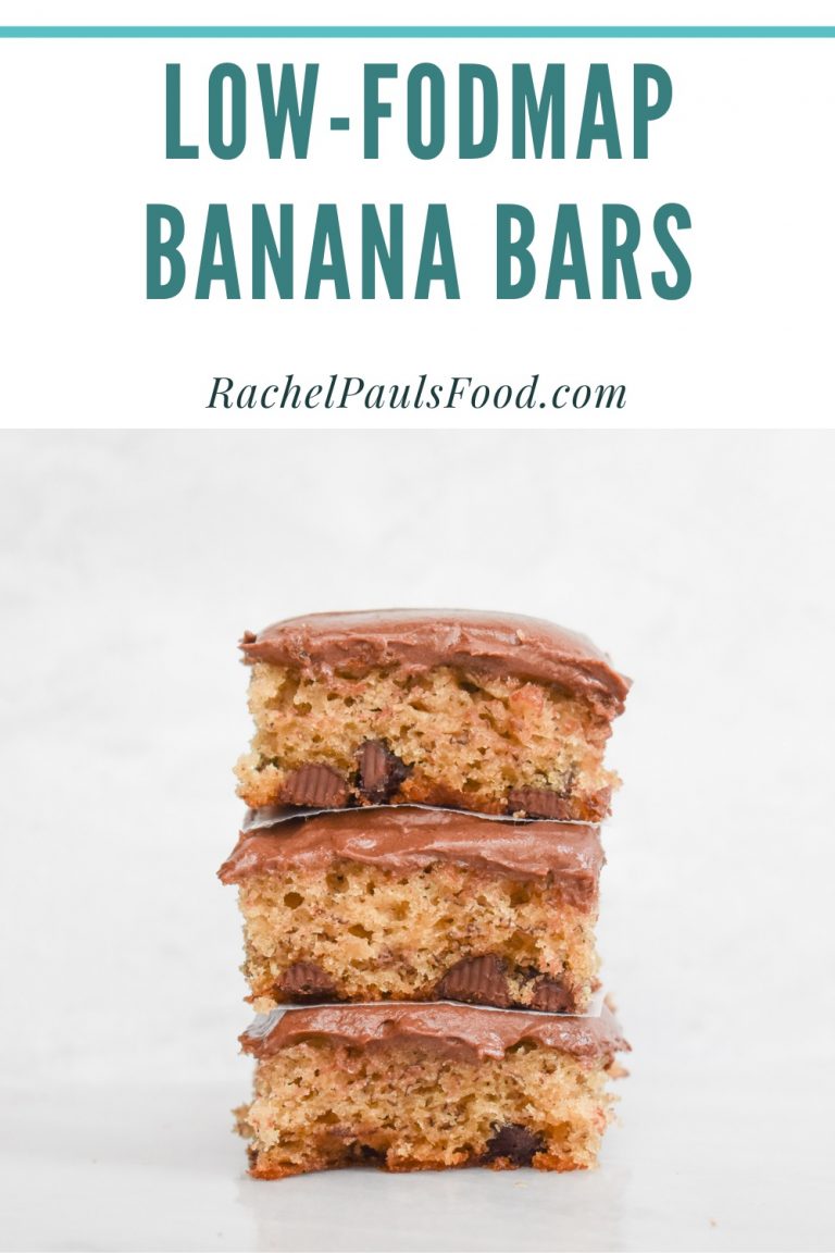 LowFODMAP Banana Bars with Chocolate Cream Cheese Frosting; Gluten