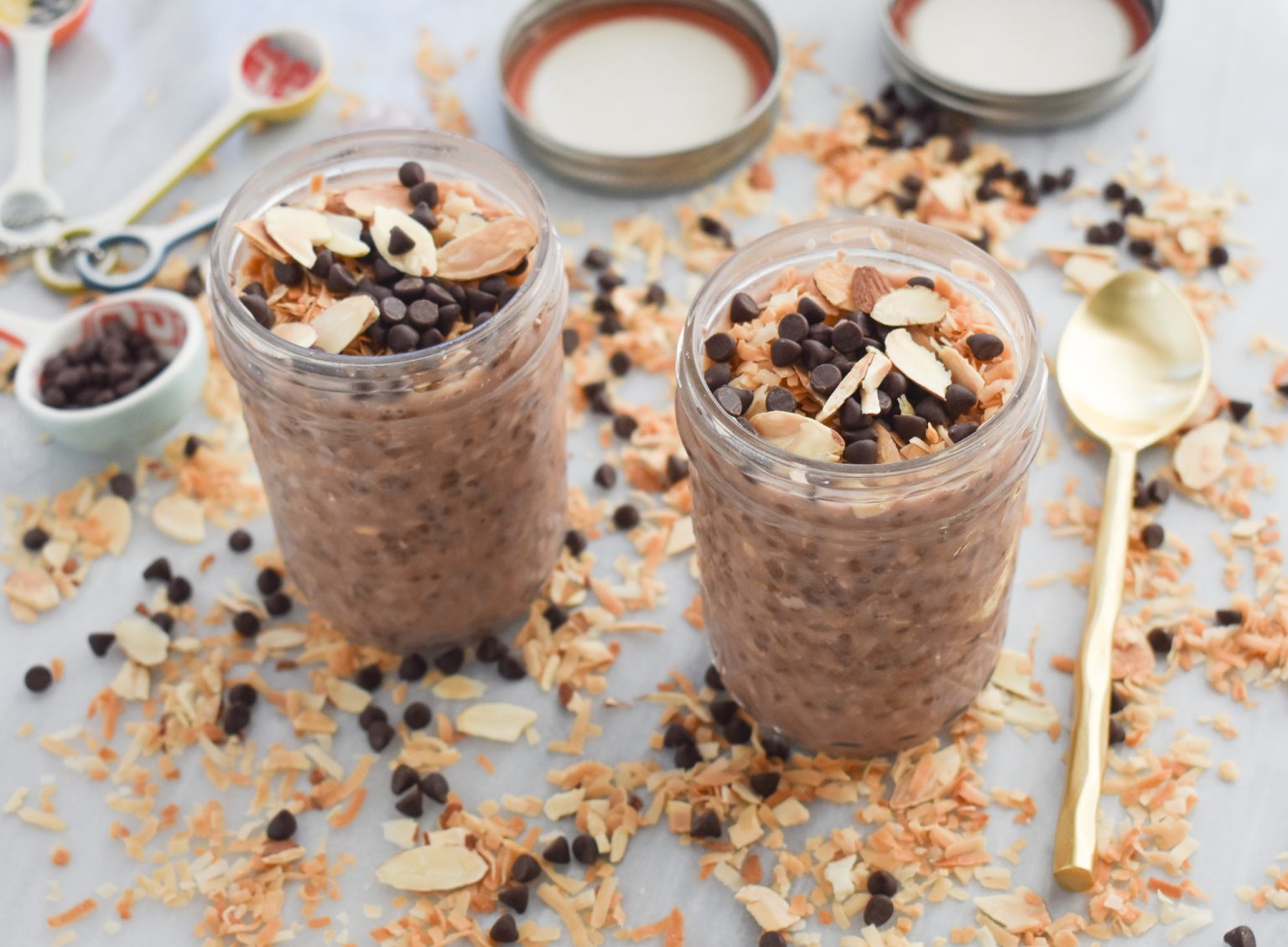 LowFODMAP Almond Joy Overnight Oats; Glutenfree, Vegan Dr. Rachel Pauls