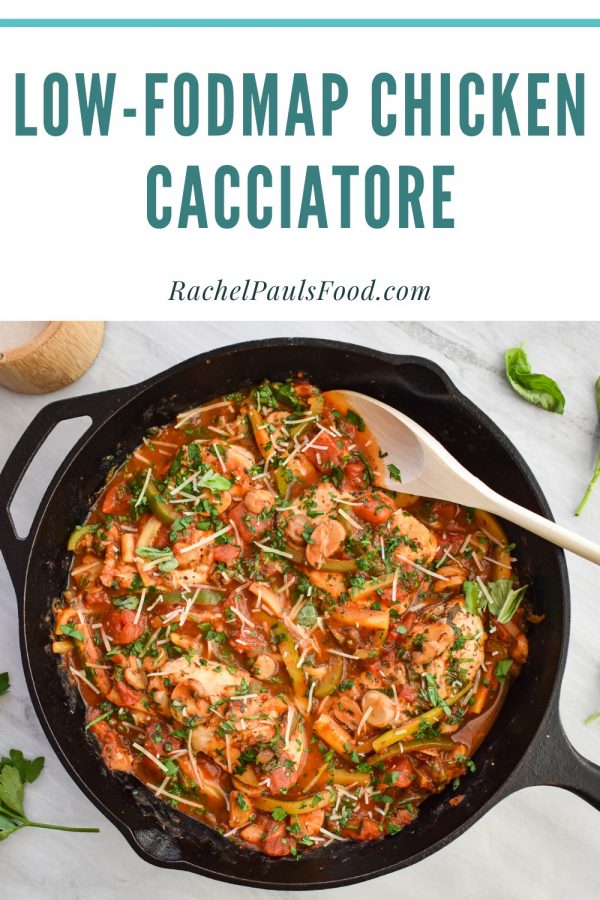 LowFODMAP 30Minute Skillet Chicken Cacciatore; Glutenfree, Dairy