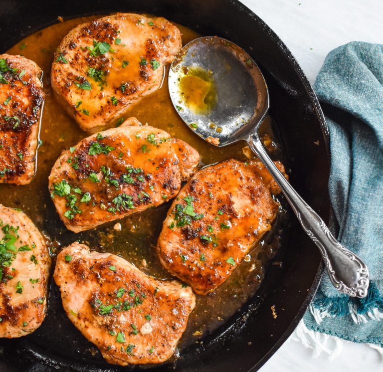 Low-FODMAP Skillet Pork Chops; Gluten-free, Dairy-free | Dr. Rachel Pauls