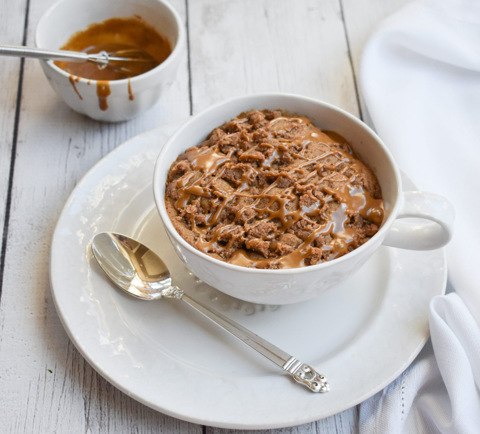 LowFODMAP Mug Coffee Cake with Coffee Glaze; Glutenfree, Dairyfree