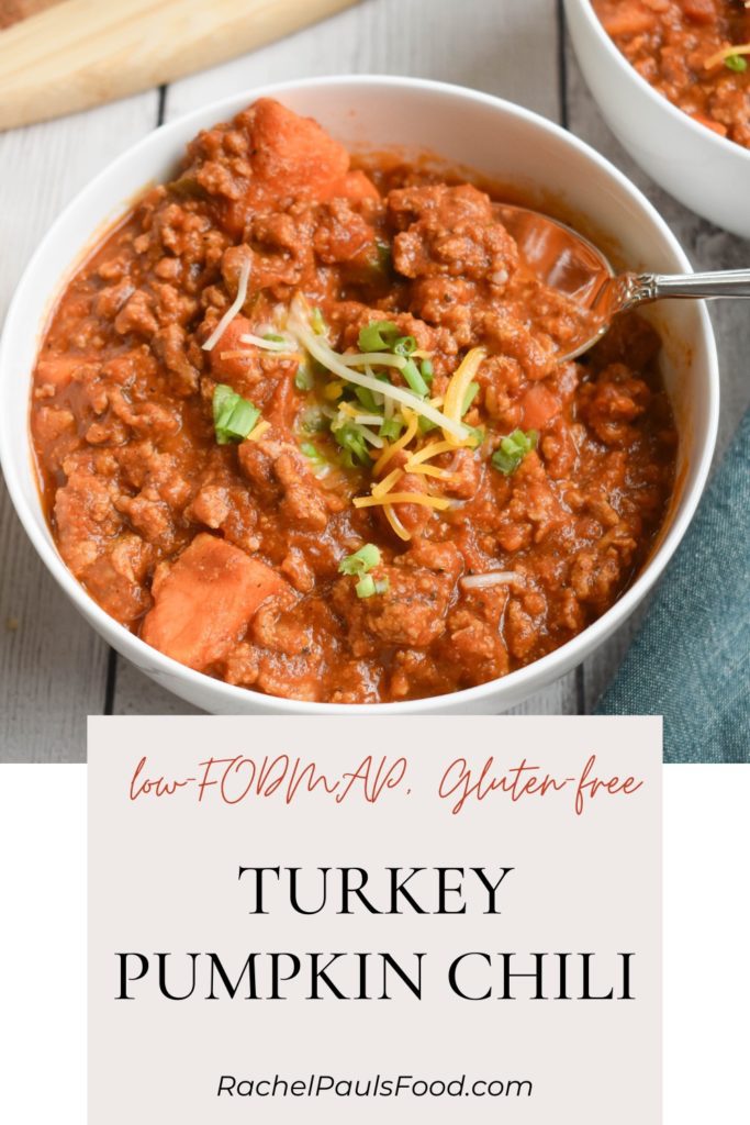 OnePot LowFODMAP Turkey Pumpkin Chili; Glutenfree Dr. Rachel Pauls