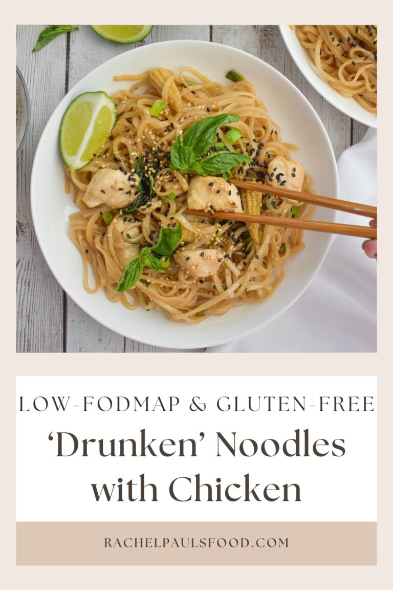 LowFODMAP & Glutenfree 'Drunken' Noodles with Chicken Dr. Rachel Pauls