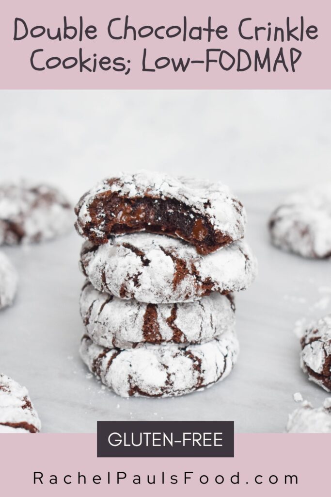 BEST chocolate crinkle cookies! Gluten-free and low-FODMAP.