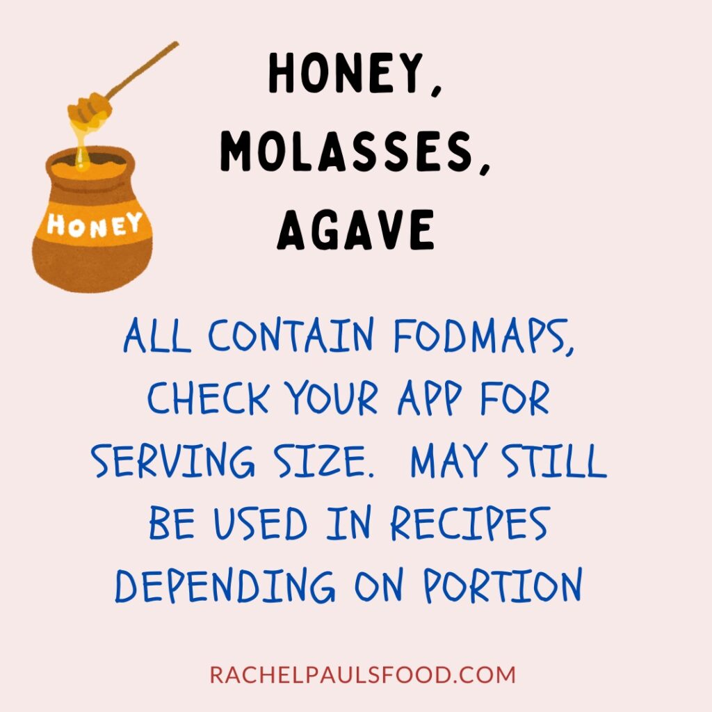 are honey, molasses and agave low-FODMAP?