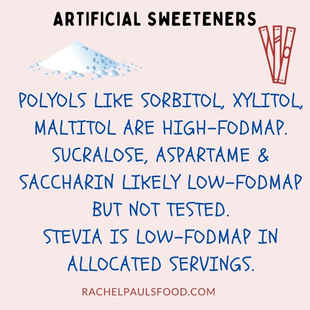 what artificial sweeteners are low-FODMAP?