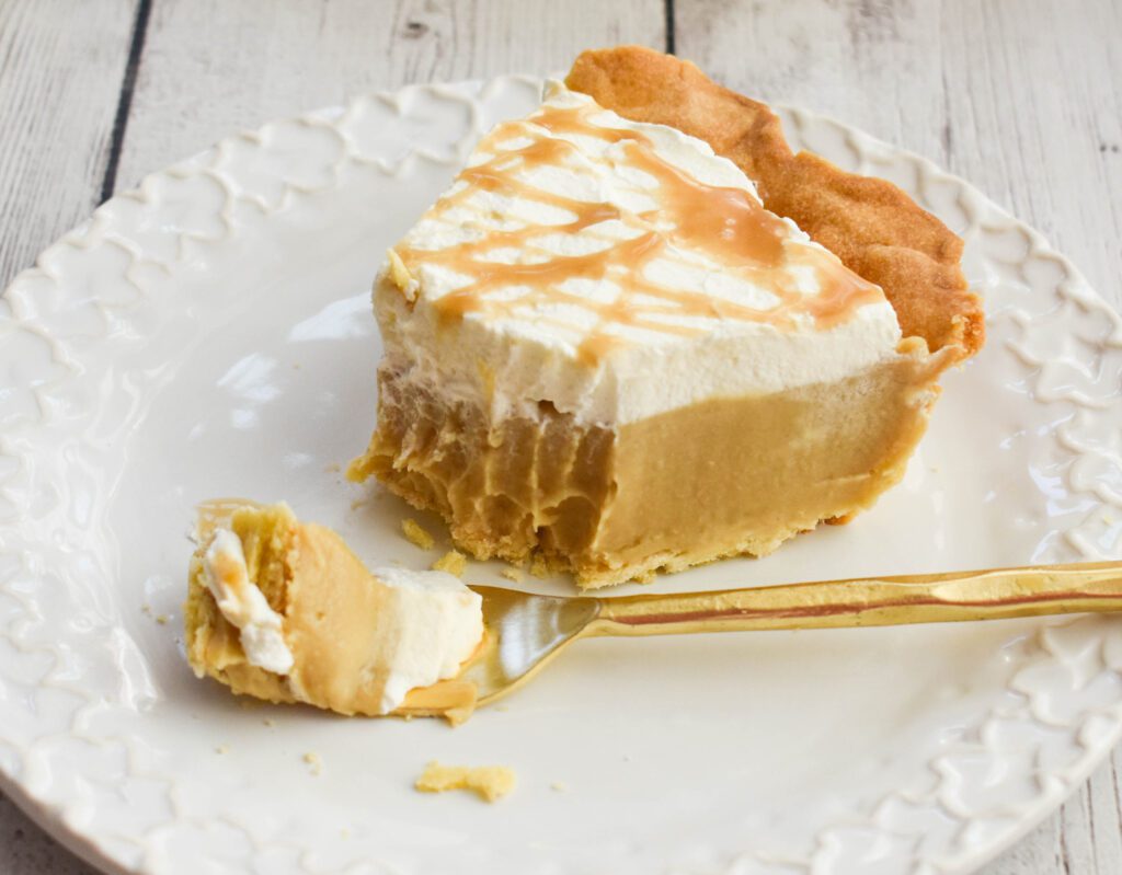 Low-FODMAP butterscotch pie with bite