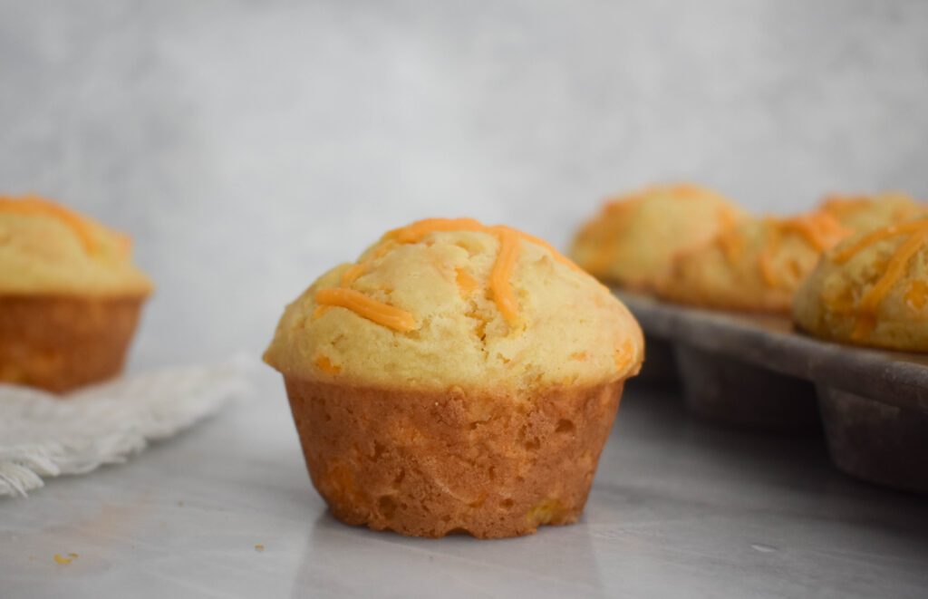 low-FODMAP Cheddar Cheese muffins from front