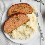 turkey meatloaf on plate low fodmap