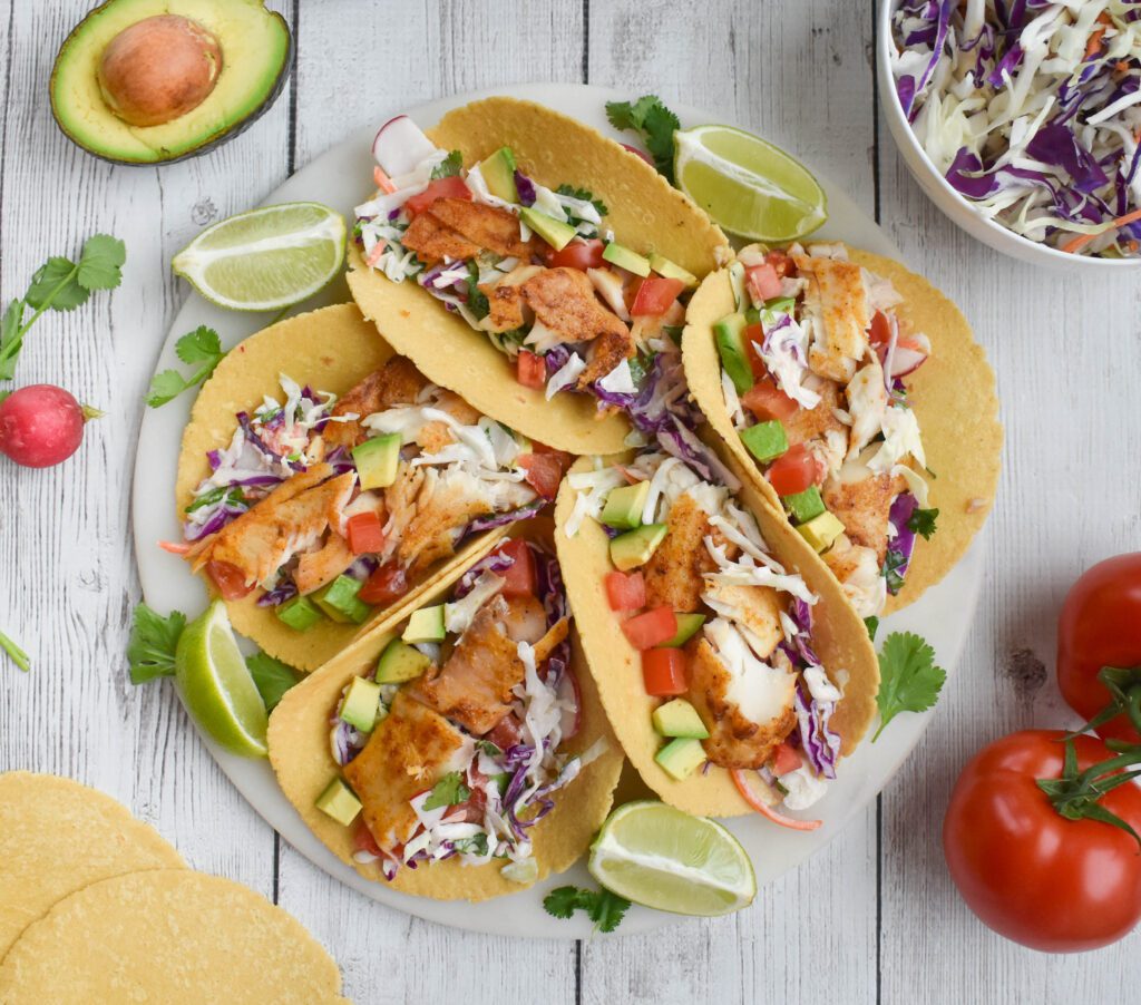 low fodmap fish tacos distant aerial
