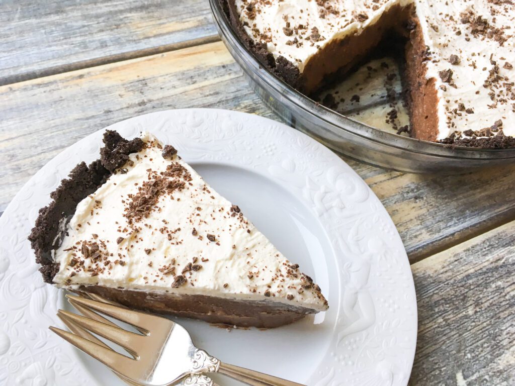 low fodmap chocolate pie close up