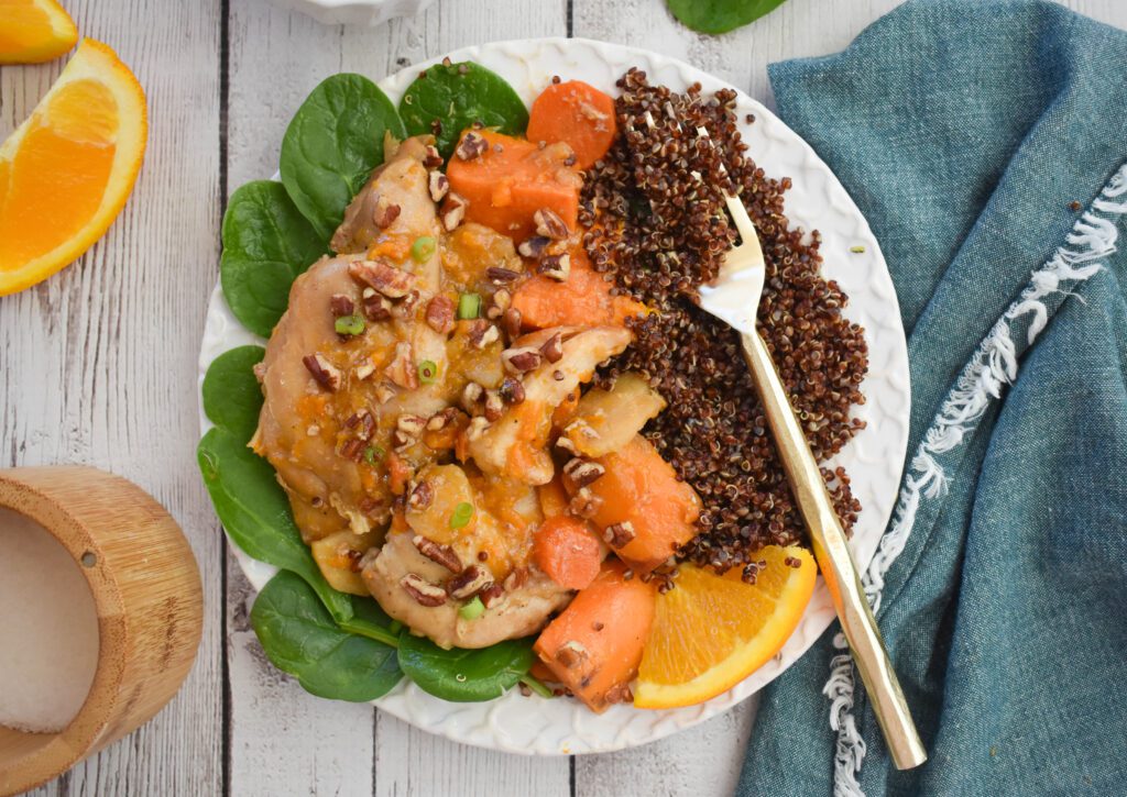 low fodmap slow cooker orange chicke aerial