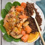 low fodmap slow cooker orange chicken close up