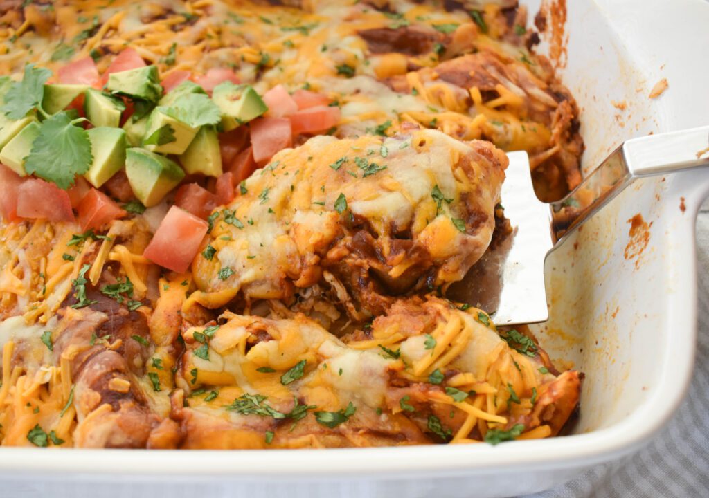 low fodmap enchilada scooping up