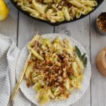 low fodmap gordon Ramsey turkey pasta aerial on plate