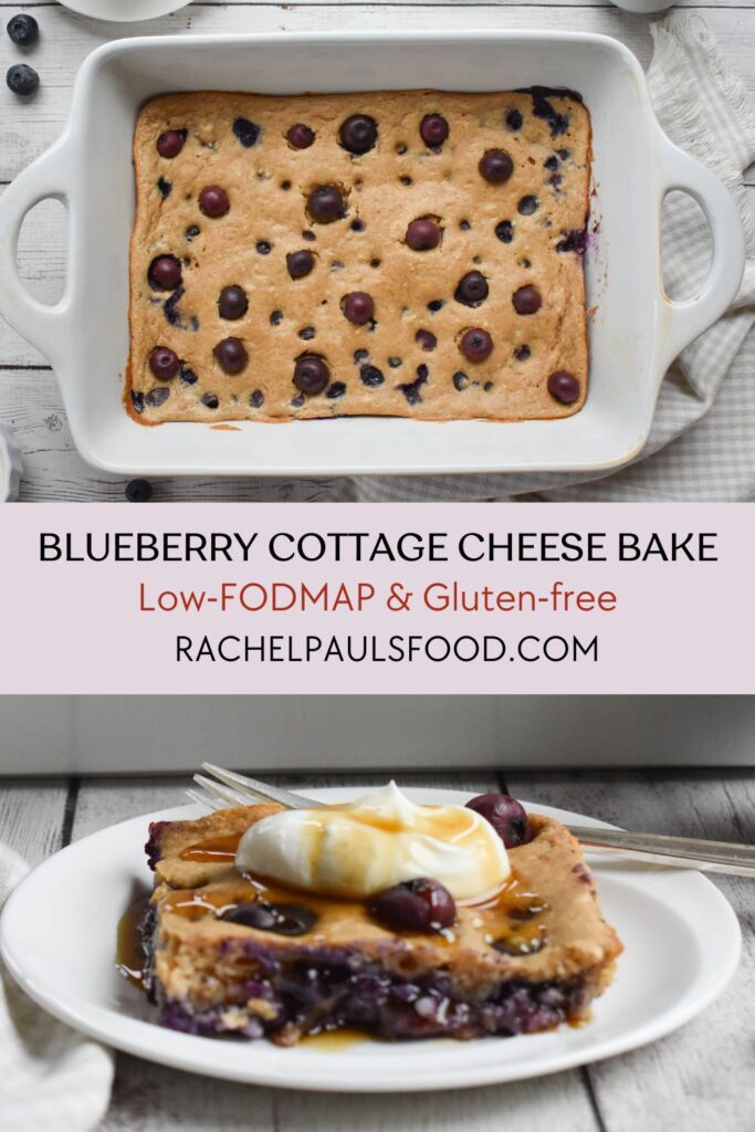 low-fodmap blueberry cottage cheese bake pin