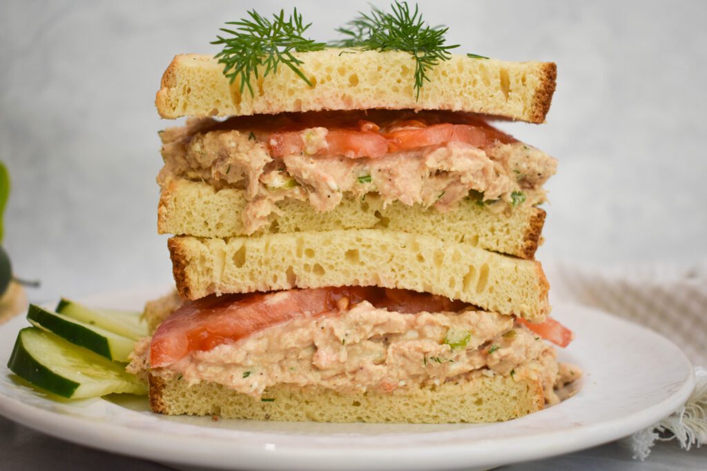 Low-FODMAP High-Protein Tuna Salad close up