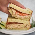 Low-FODMAP High-Protein Tuna Salad in hand