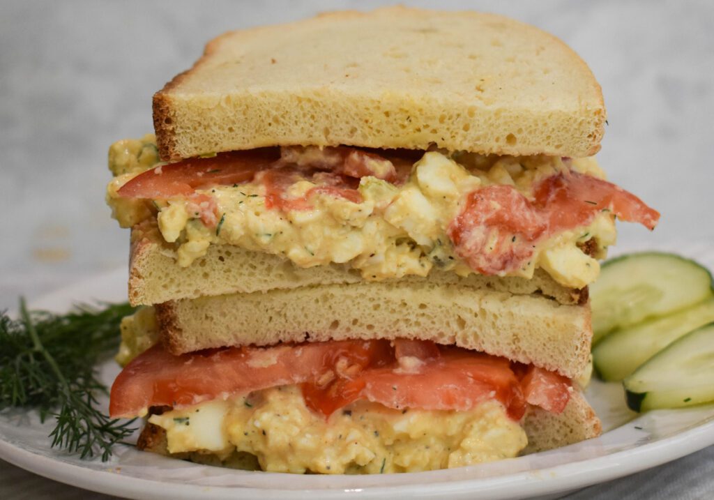 low fodmap high protein egg salad close up