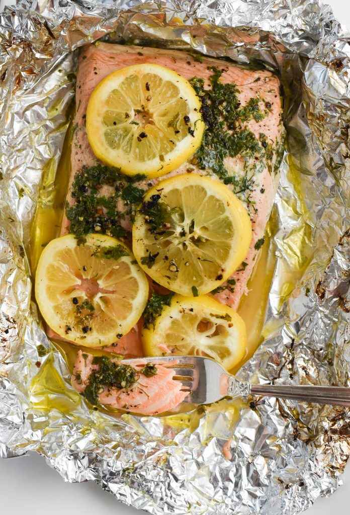 Foil-baked Low-FODMAP Lemon Salmon with Dill; Gluten-free, Dairy-free ...