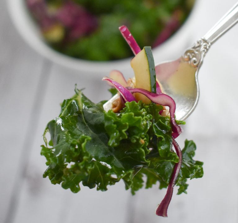 Easy LowFODMAP Superfood Salad with Kale & LowFODMAP Dressing; Glutenfree, Vegan Dr. Rachel