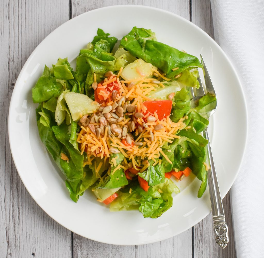 Classic LowFODMAP Tossed Salad with LowFODMAP Italian Vinaigrette