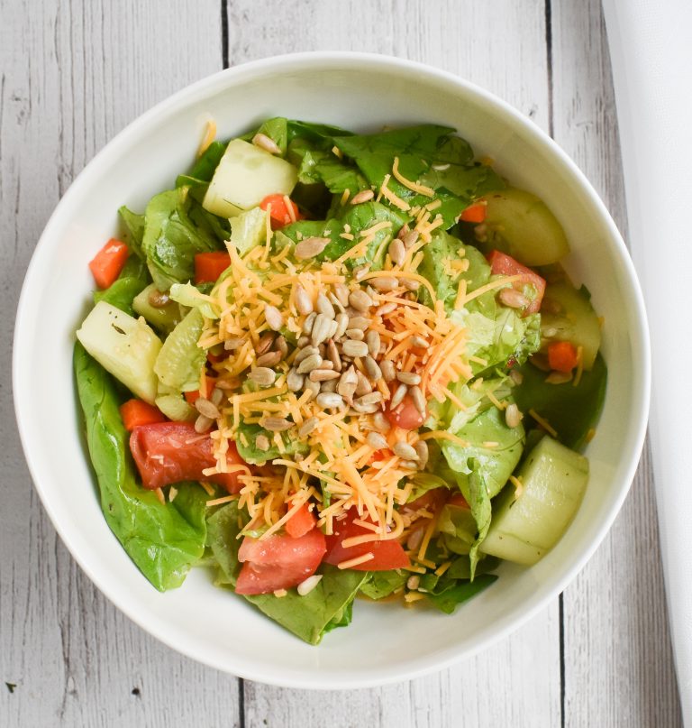 Classic LowFODMAP Tossed Salad with LowFODMAP Italian Vinaigrette