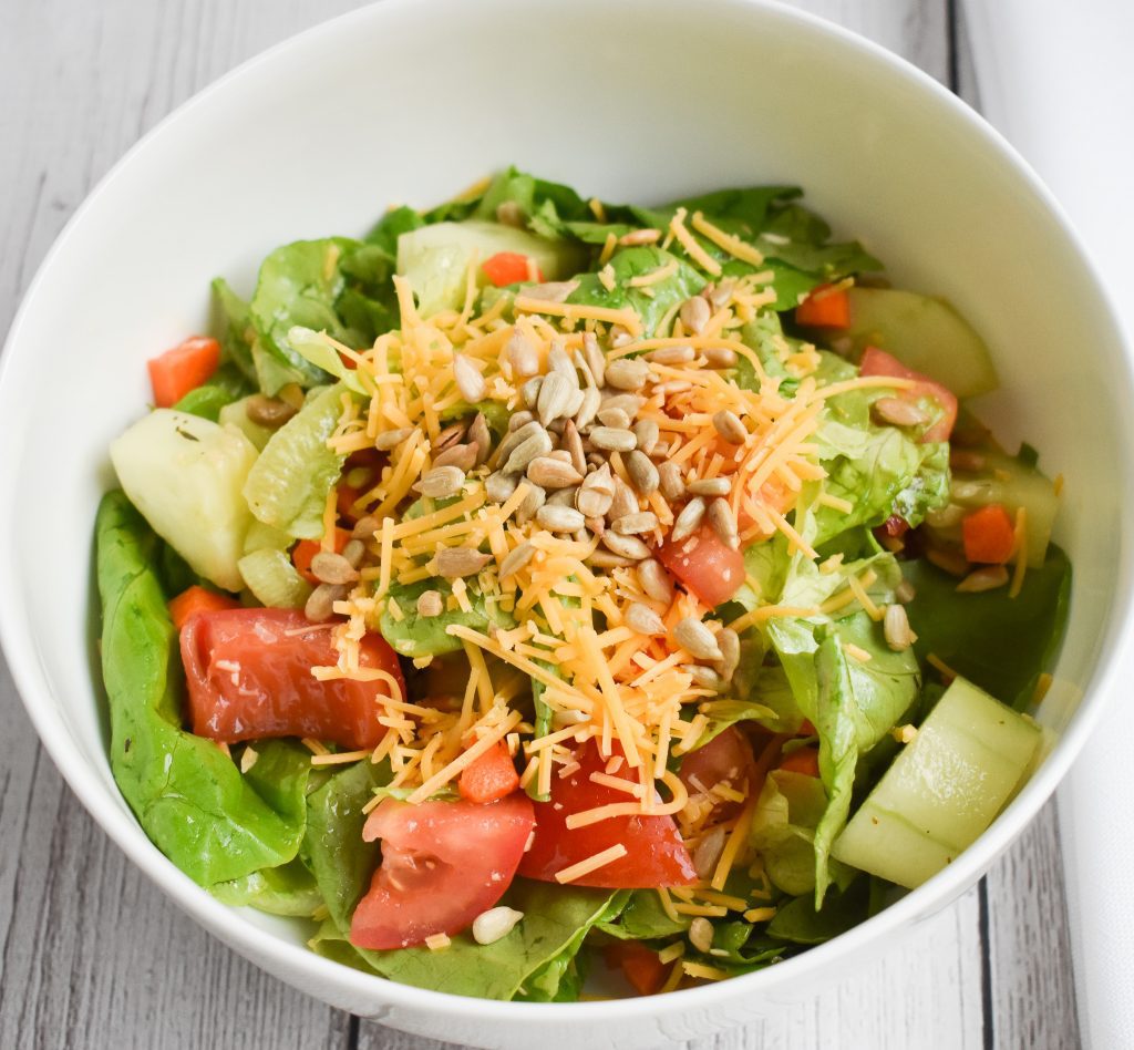 Classic LowFODMAP Tossed Salad with LowFODMAP Italian Vinaigrette