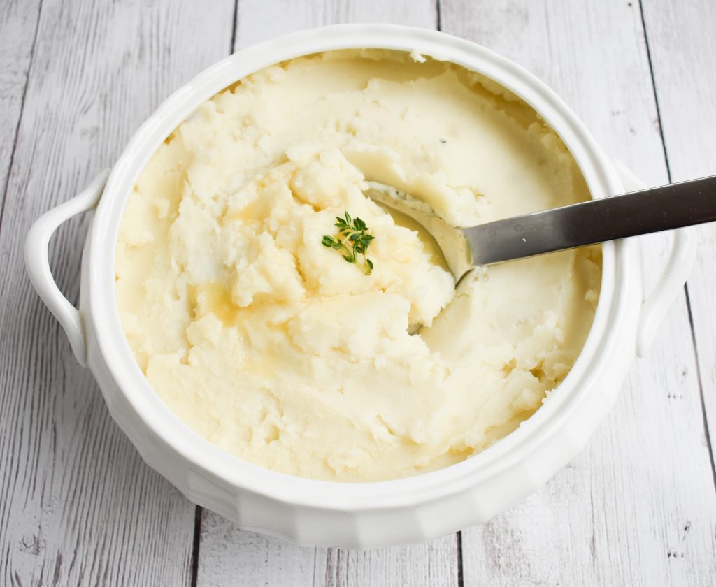 LowFODMAP Creamy Thyme Mashed Potatoes; Glutenfree, Vegan Dr