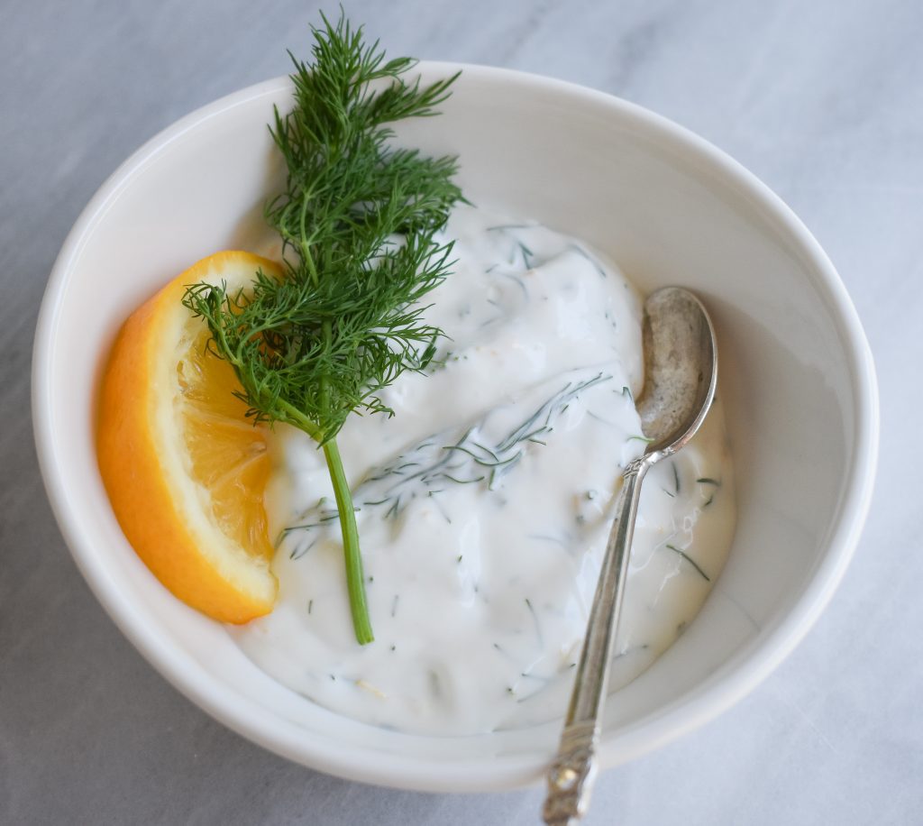 LowFODMAP Lemon Dill Sauce; Glutenfree Dr. Rachel Pauls