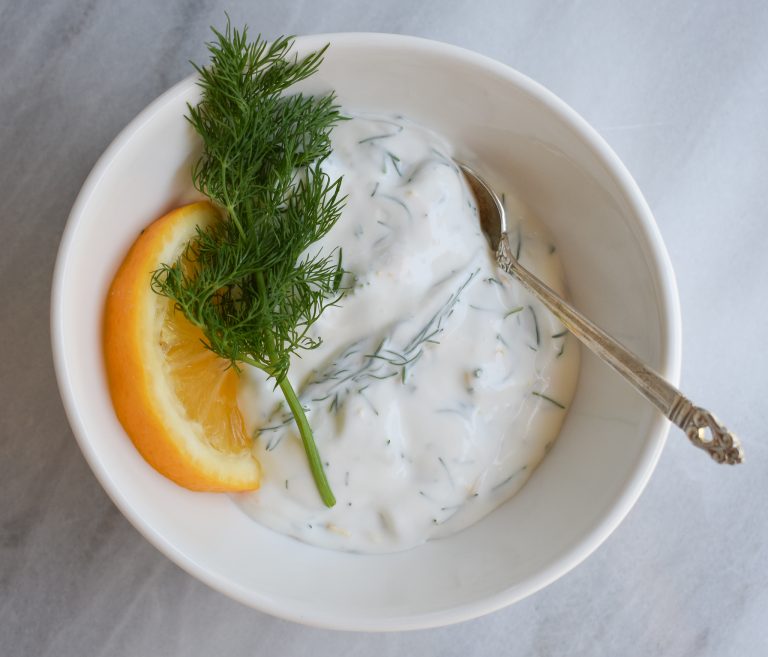 LowFODMAP Lemon Dill Sauce; Glutenfree Dr. Rachel Pauls