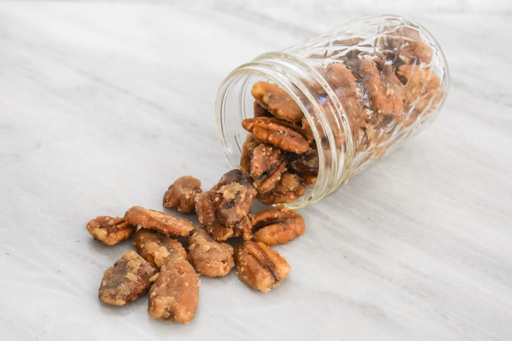 LowFODMAP NoBake Candied "Toffee" Pecans; Glutenfree, Vegan Dr