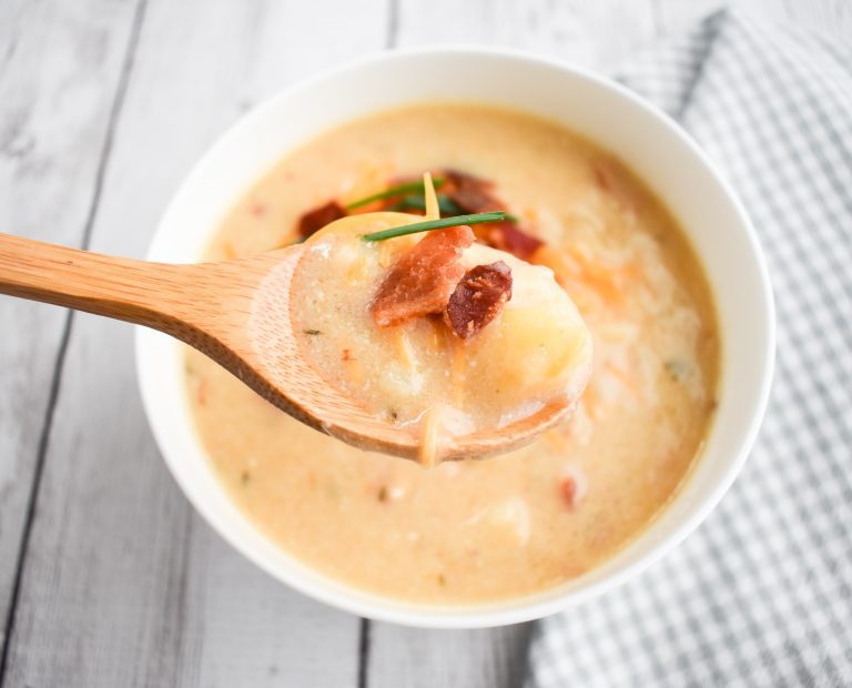 LowFODMAP SlowCooker Baked Potato Soup; Glutenfree Dr. Rachel Pauls