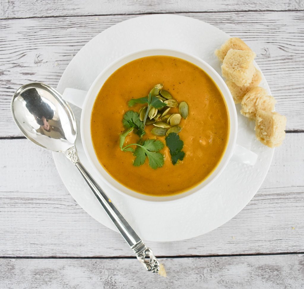 low FODMAP carrot soup aerial